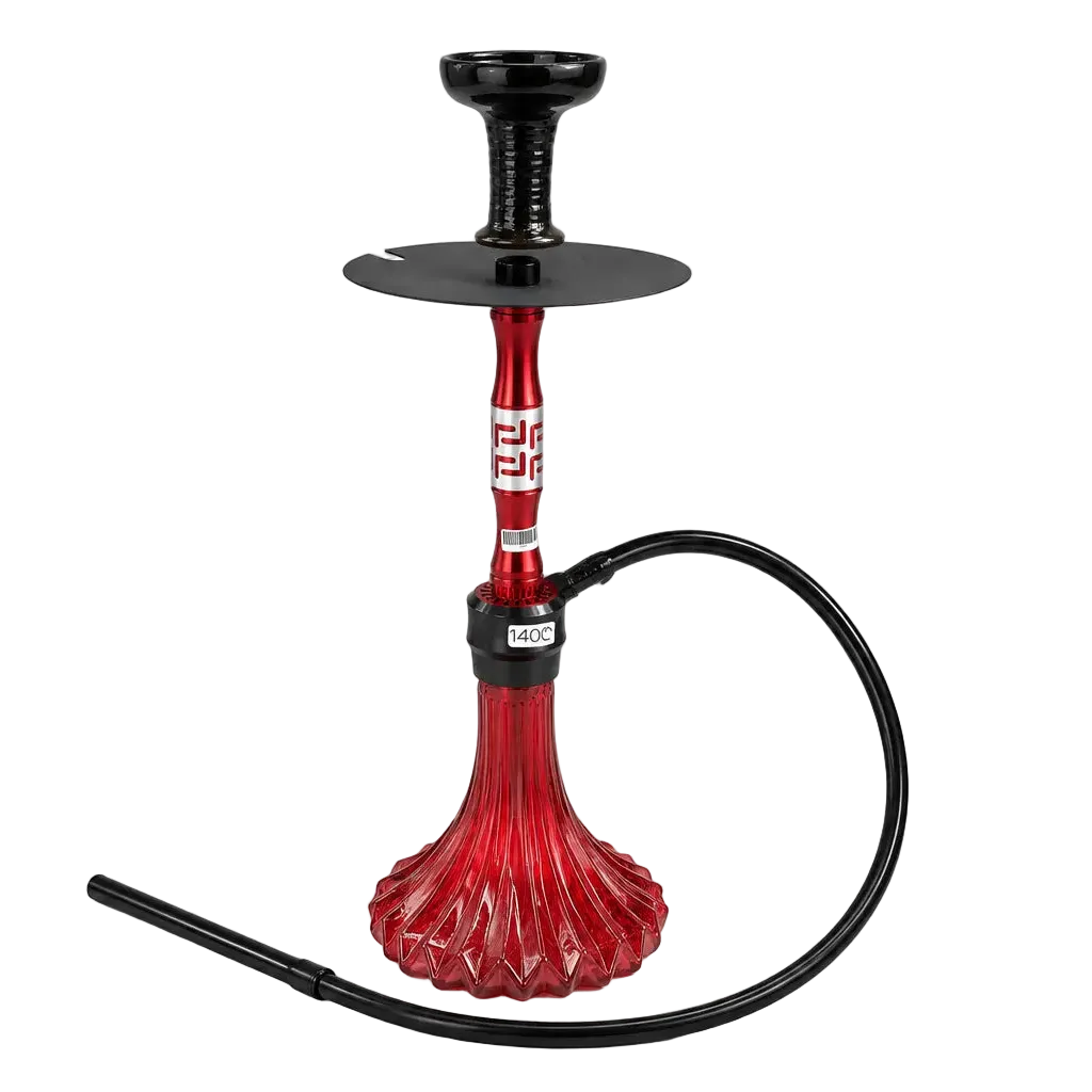 Red Glass Hookah – 1 Hose