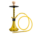 Yellow glass hookah with single hose and 55cm height