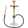 Premium Black & Gold Glass Hookah - 64cm - Adjustable Draw