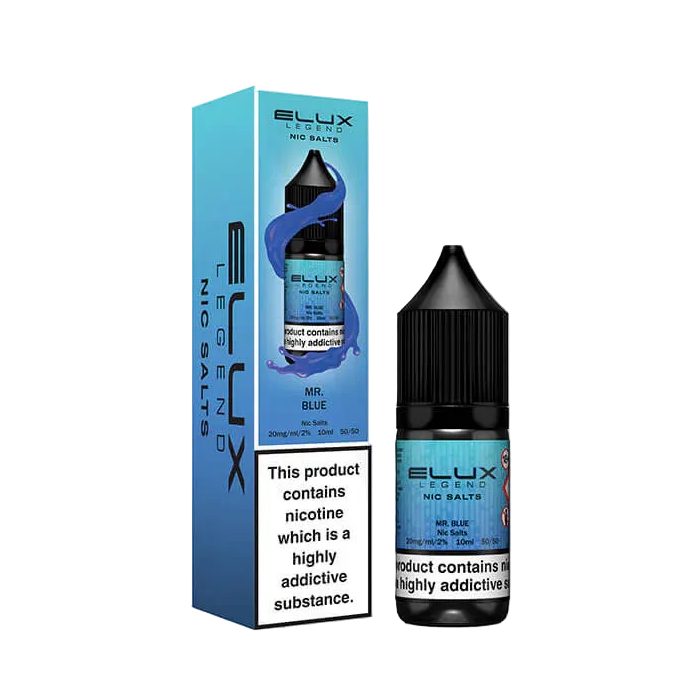 Elux Nic Salt Mr Blue 10ml e-liquid bottle packaging