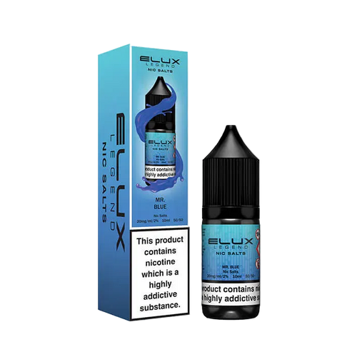 Elux Nic Salt Mr Blue 10ml e-liquid bottle packaging