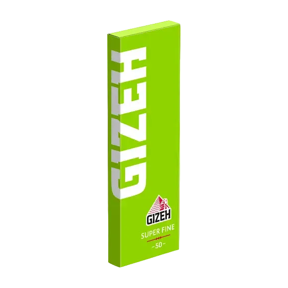 GIZEH Super Fine Cut Corners Rolling Papers – 50 Leaves – Light Green