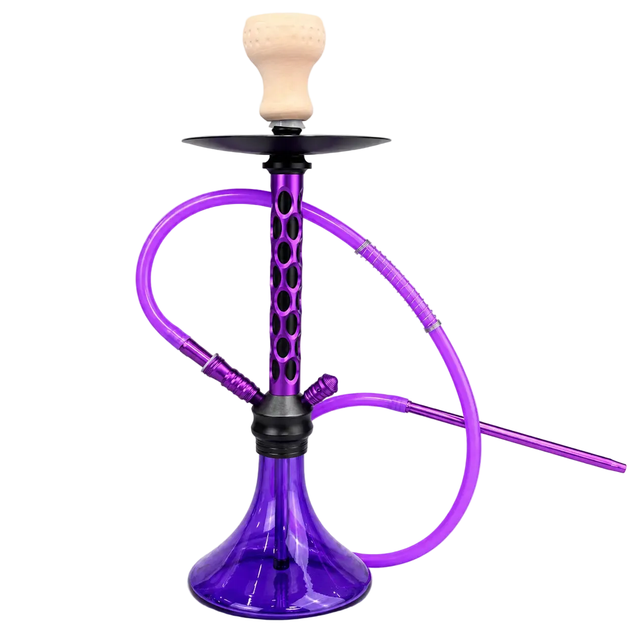 Modern Glass Hookah – 55 cm – Deep Purple – 1 Hose