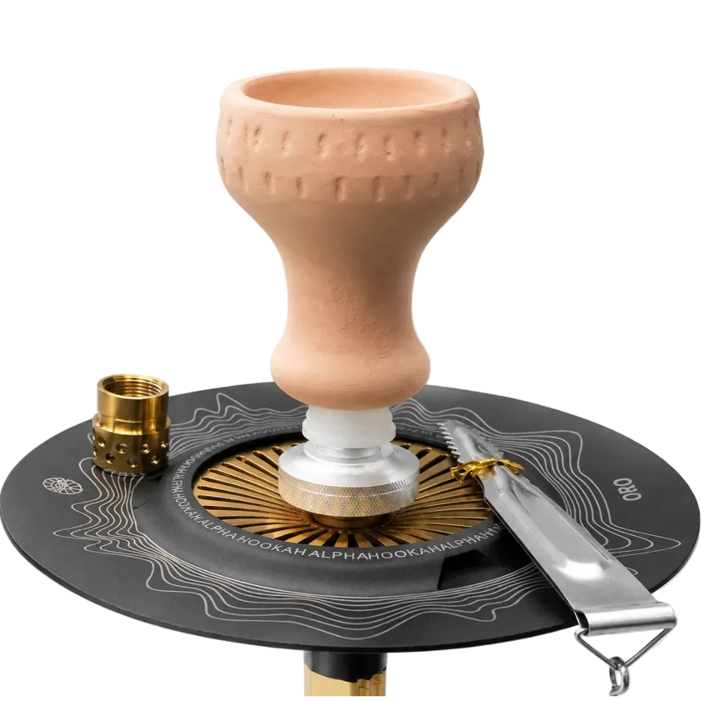 Premium Black & Gold Glass Hookah - 64cm - Adjustable Draw