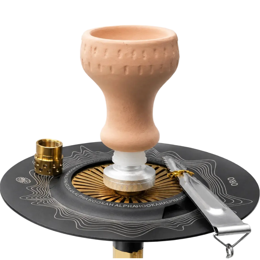 Premium Black & Gold Glass Hookah - 64cm - Adjustable Draw